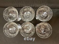 Set 12 Antique Grey Cut Goblets 6 Martini / Champagne Glasses & 6 Wine Glasses