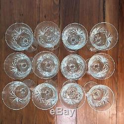 Set 12 Gorham CHERRYWOOD CLEAR Vintage Cut Crystal Wine Glasses Goblets