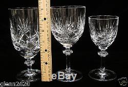 Set 12 Gorham Crystal Crown Point Glasses 4 Iced Tea 4 Wine 4 Water Goblet