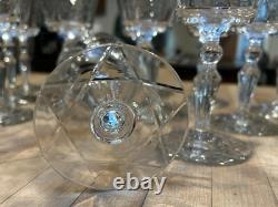 Set 12 Vintage Libbey Rock Sharpe Luxury Star Cut Crystal Wine Water Glasses 7