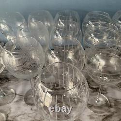 Set (18) Mikasa CHEERS 9 Balloon Red Wine Glasses Etched Geometric Large 24 oz