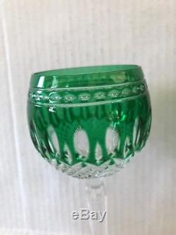 Set 2 Waterford Crystal Clarendon Wine Hock Glasses Emerald Green NEW Seahorse