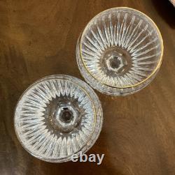 Set 2 Waterford Marquis Crystal Hanover Gold Balloon Wine Glasses