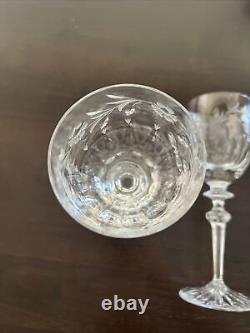 Set (2) Wine Goblets 7-3/4 Glasses Miller Rogaska Lead Crystal Country Garden