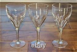 Set 3 Val St Lambert ELEGANCE Water Goblets 7 5/8 Crystal Stemware Wine Glasses