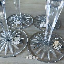 Set 4 AJKA Colored Cut Leaded Crystal Wine/Champagne Glasses Stickers Hungary