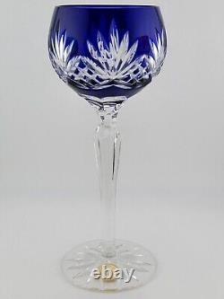 Set 4 Crystal Clear Industries Cut to Clear Colored Hock Wine Goblets Hungary