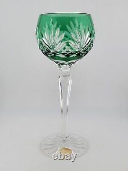 Set 4 Crystal Clear Industries Cut to Clear Colored Hock Wine Goblets Hungary