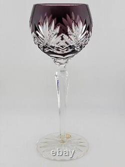 Set 4 Crystal Clear Industries Cut to Clear Colored Hock Wine Goblets Hungary