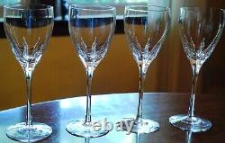 Set 4 FIRELIGHT CLEAR Non Panel LENOX CRYSTAL Hand Blown Wine Glasses 7 7/8