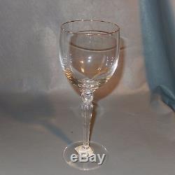 Set 4 WATERFORD Carleton Gold Large 10 Oz Water Wine Goblet Crystal Stem Glass