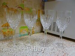 Set (4) Waterford Crystal CASTLEMAINE Claret 7 7/8 LARGE Wine Glasses HTF