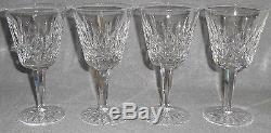 Set (4) Waterford Crystal LISMORE PATTERN 6 oz Claret Wine Goblets