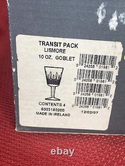 Set 4 Waterford Crystal Lismore 10 oz Stemmed Wine Goblets New in Box FREE SHIP