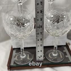 Set 4 Waterford Crystal Millenium Happiness Toasting Goblets Balloon Wine Glass