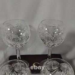 Set 4 Waterford Crystal Millenium Happiness Toasting Goblets Balloon Wine Glass