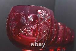 Set 5 Bayel Crystal Vineyard Grape Red Hock Wine Glasses Stems Cuto To Clear