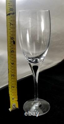 Set/5 Orrefors Sweden INTERMEZZO Black 8 White Wine Glasses