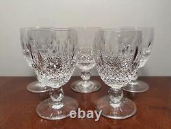 Set 5 Vtg WATERFORD CRYSTAL Colleen Short Stem 6 oz Claret Wine Glasses IRELAND