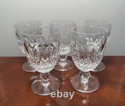 Set 5 Vtg WATERFORD CRYSTAL Colleen Short Stem 6 oz Claret Wine Glasses IRELAND