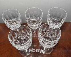 Set 5 Vtg WATERFORD CRYSTAL Colleen Short Stem 6 oz Claret Wine Glasses IRELAND