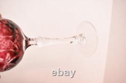 Set 6 Bohemian Czech Cut To Clear Crystal Champagne Wine Glasses Goblet Red Hock