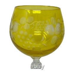 Set 6 Bohemian Czech Cut to Clear Crystal Hock Wine Glasses Goblet 7 1/4 Color