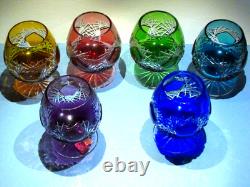 Set 6 CAESAR CRYSTAL Liquor Brandy Glasses Hand Cut To Clear Snifter Czech Wine