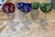 Set 6 Crystal Clear Industries Colored Hock Wine Goblets, Red, Blue and Green