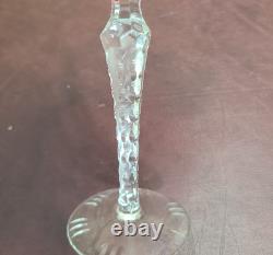 Set 6 Lausitzer LA15 Cut to Clear Crystal Hock Wine Glasses Cobalt- Pink Germany