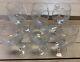 Set 6 Mid Century Real Crystal Etched Frosted Grapes Leaves Elegant Wine Glasses