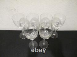 Set (6) Rosenthal Studio Linie Iris Frosted Stem Crystal White Wine Glasses