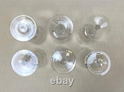 Set 6 Signed Vintage Waterford Crystal ALANA Claret Wine Glasses 5-7/8 MIB
