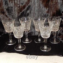 Set 6 Vintage Waterford ALANA Cut Crystal Retired Claret Wine Glass Irish Goblet