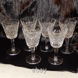 Set 6 Vintage Waterford ALANA Cut Crystal Retired Claret Wine Glass Irish Goblet