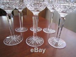 Set 6 Waterford Crystal Maeve Wine Hock Goblets Glasses 7.5 Free Ship