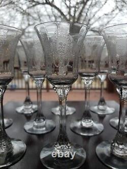 Set (6) Wine glasses 6 tall 2-1/2 oz, Etch #503, 5010 Heisey crystal Minuet