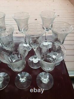 Set (6) Wine glasses 6 tall 2-1/2 oz, Etch #503, 5010 Heisey crystal Minuet