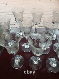 Set (6) Wine glasses 6 tall 2-1/2 oz, Etch #503, 5010 Heisey crystal Minuet