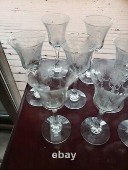 Set (6) Wine glasses 6 tall 2-1/2 oz, Etch #503, 5010 Heisey crystal Minuet