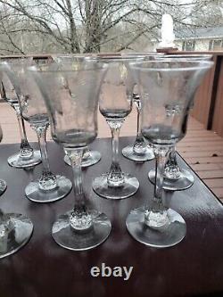 Set (6) Wine glasses 6 tall 2-1/2 oz, Etch #503, 5010 Heisey crystal Minuet