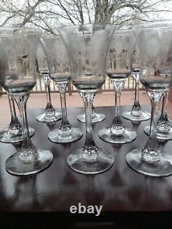 Set (6) Wine glasses 6 tall 2-1/2 oz, Etch #503, 5010 Heisey crystal Minuet