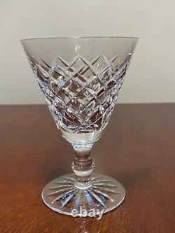 Set 7 Vintage WATERFORD CRYSTAL Adare Pattern 5.25 Claret Wine Glasses IRELAND