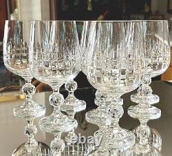 Set/ 8 BOHEMIA CRYSTAL Crystalex BELFAST 6.5 Water Goblets Wine Glass Ball Stem