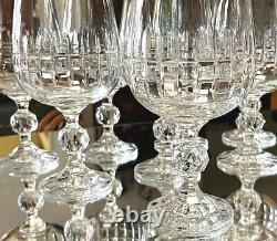 Set/ 8 BOHEMIA CRYSTAL Crystalex BELFAST 6.5 Water Goblets Wine Glass Ball Stem