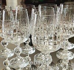 Set/ 8 BOHEMIA CRYSTAL Crystalex BELFAST 6.5 Water Goblets Wine Glass Ball Stem