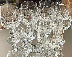 Set/ 8 BOHEMIA CRYSTAL Crystalex BELFAST 6.5 Water Goblets Wine Glass Ball Stem