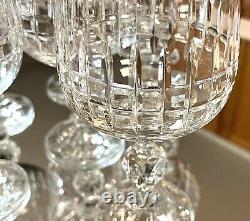 Set/ 8 BOHEMIA CRYSTAL Crystalex BELFAST 6.5 Water Goblets Wine Glass Ball Stem