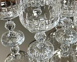 Set/ 8 BOHEMIA CRYSTAL Crystalex BELFAST 6.5 Water Goblets Wine Glass Ball Stem