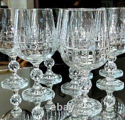 Set/ 8 BOHEMIA CRYSTAL Crystalex BELFAST 6.5 Water Goblets Wine Glass Ball Stem